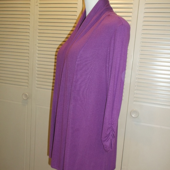 MOD Open Front Magenta long Cardigan Sweater - Picture 3 of 6